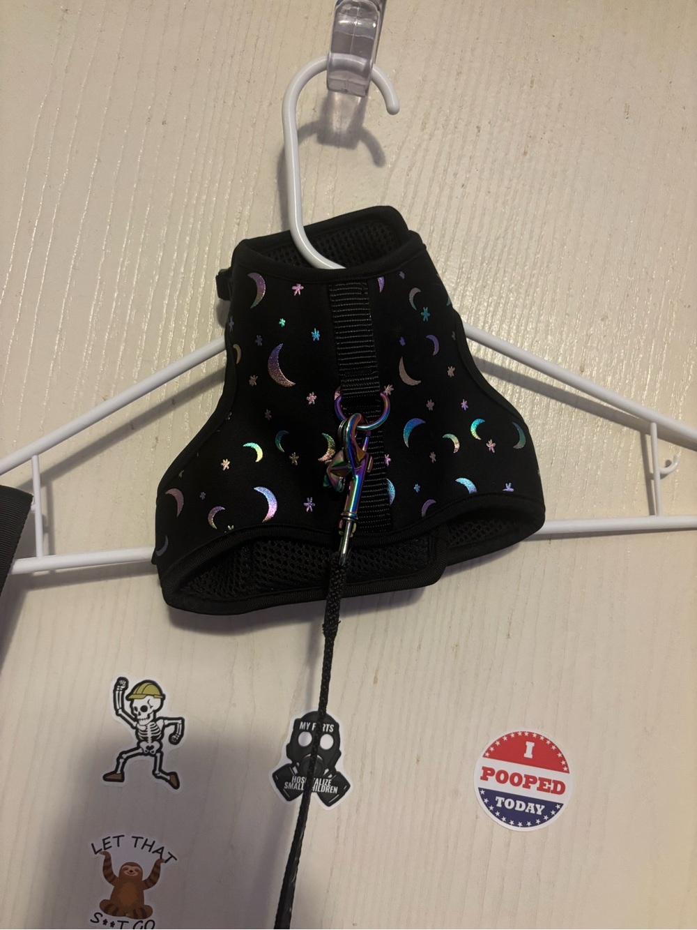 Cat Reflective Moon & Stars Harness Vest - Black